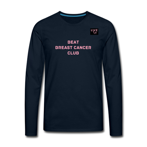 LIVE IT Breast Cancer Men's BEAT CLUB original Men's Long Sleeve T-Shirt - deep navy