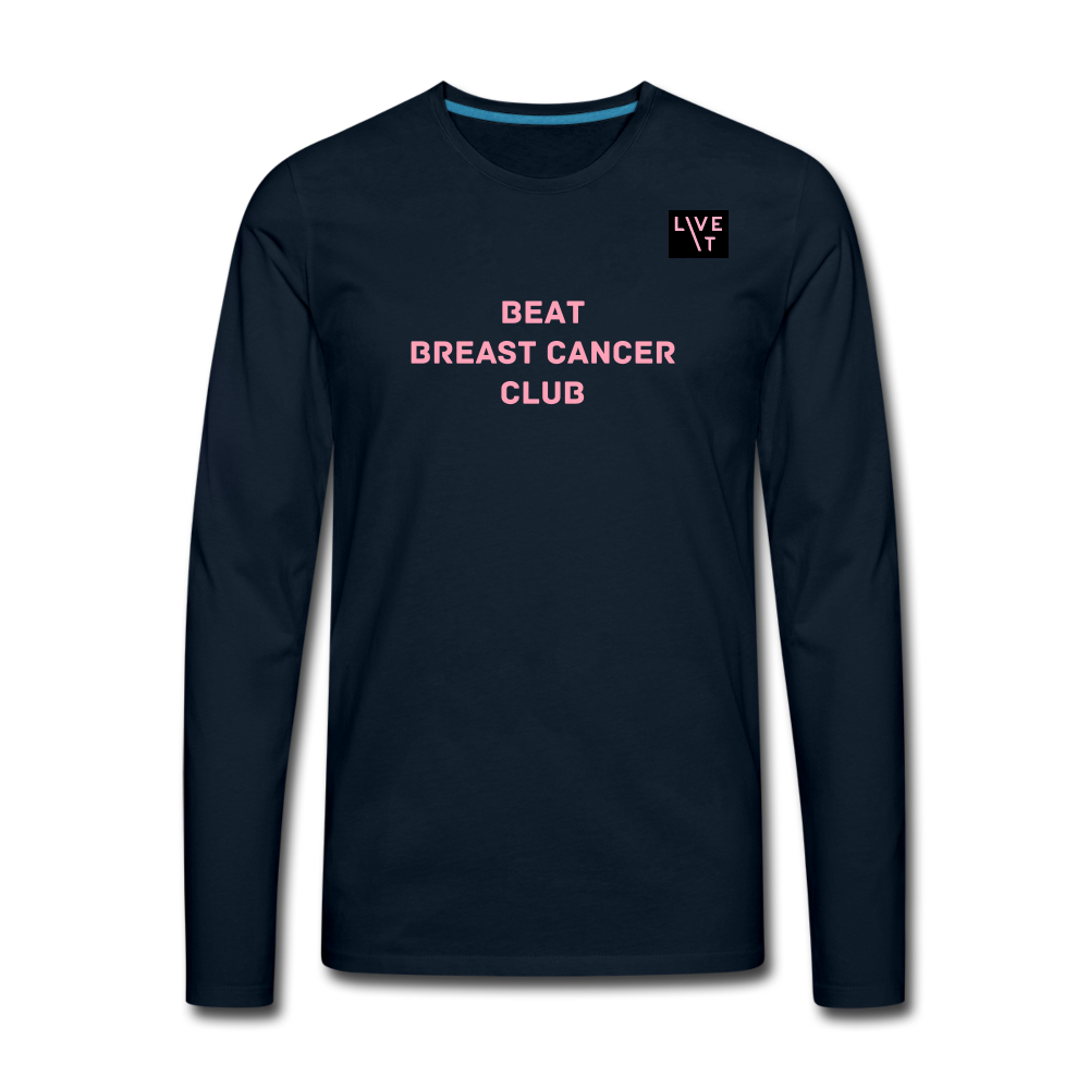 LIVE IT Breast Cancer Men's BEAT CLUB original Men's Long Sleeve T-Shirt - deep navy