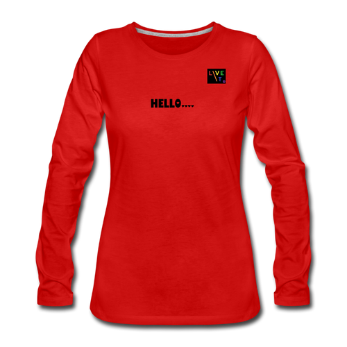 LIVE IT Pride Women's HELLO GOODBYE original Women's Slim Fit Long Sleeve T-Shirt - red