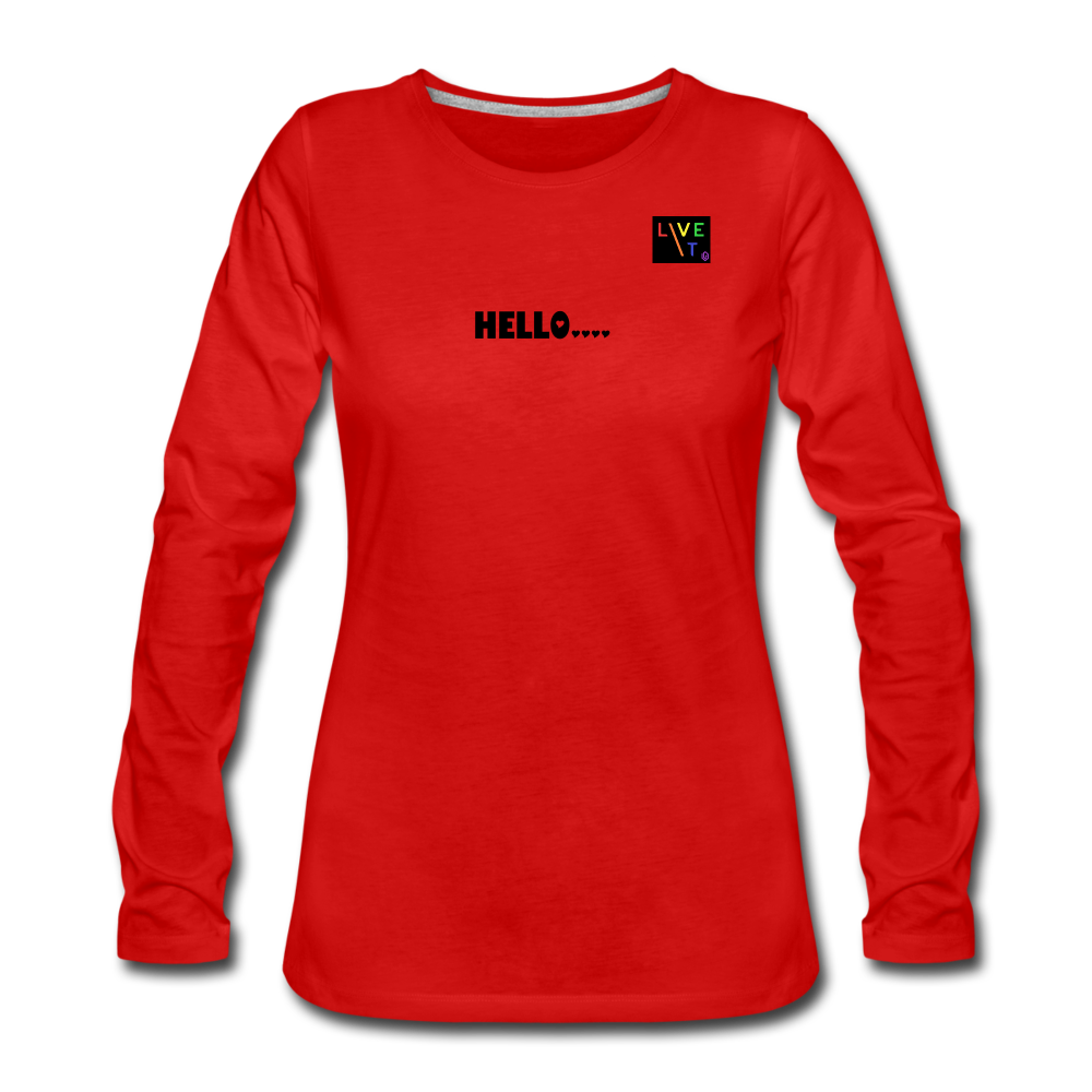 LIVE IT Pride Women's HELLO GOODBYE original Women's Slim Fit Long Sleeve T-Shirt - red