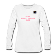 Load image into Gallery viewer, LIVE IT Pride Breast Cancer Women&#39;s BEAT CLUB original Women&#39;s Slim Fit Long Sleeve T-Shirt - white
