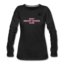 Load image into Gallery viewer, LIVE IT Pride Breast Cancer Women&#39;s BEAT CLUB original Women&#39;s Slim Fit Long Sleeve T-Shirt - black
