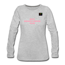 Load image into Gallery viewer, LIVE IT Pride Breast Cancer Women&#39;s BEAT CLUB original Women&#39;s Slim Fit Long Sleeve T-Shirt - heather gray
