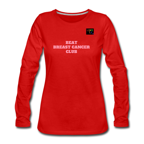 LIVE IT Pride Breast Cancer Women's BEAT CLUB original Women's Slim Fit Long Sleeve T-Shirt - red