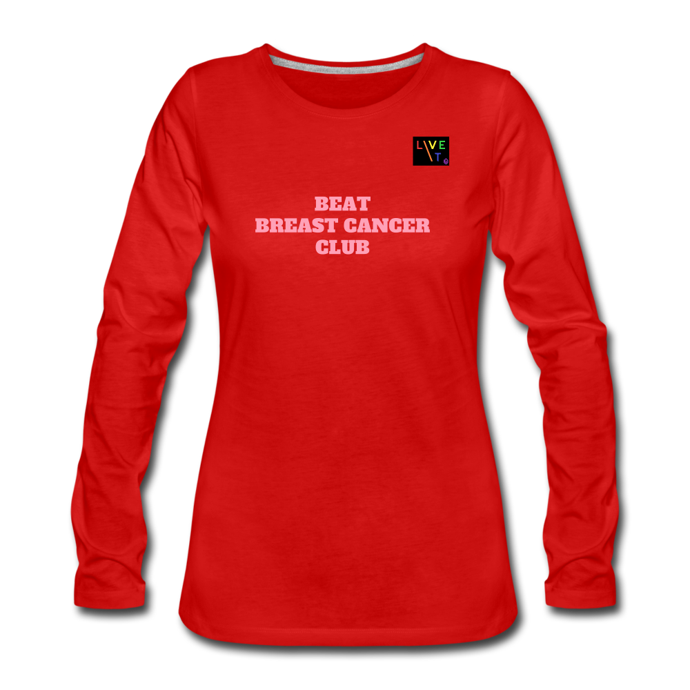 LIVE IT Pride Breast Cancer Women's BEAT CLUB original Women's Slim Fit Long Sleeve T-Shirt - red