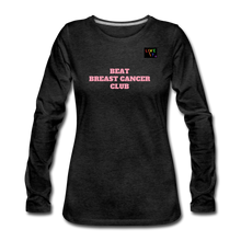 Load image into Gallery viewer, LIVE IT Pride Breast Cancer Women&#39;s BEAT CLUB original Women&#39;s Slim Fit Long Sleeve T-Shirt - charcoal grey
