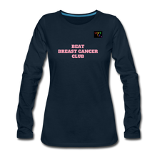 Load image into Gallery viewer, LIVE IT Pride Breast Cancer Women&#39;s BEAT CLUB original Women&#39;s Slim Fit Long Sleeve T-Shirt - deep navy
