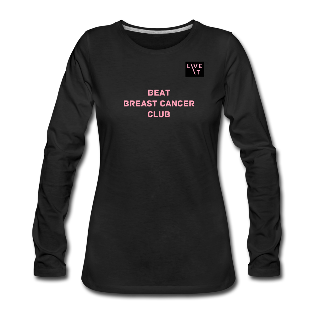 LIVE IT Breast Cancer Women's BEAT CLUB original Women's Slim Fit Long Sleeve T-Shirt - black