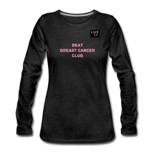 Load image into Gallery viewer, LIVE IT Breast Cancer Women&#39;s BEAT CLUB original Women&#39;s Slim Fit Long Sleeve T-Shirt - charcoal grey
