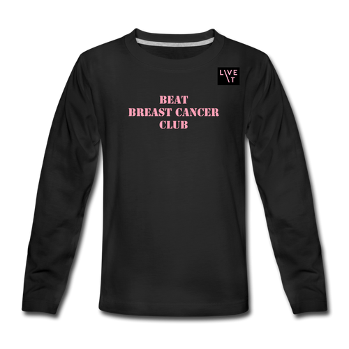 LIVE IT Kids Breast Cancer BEAT CLUB original Long Sleeve T-Shirt - black