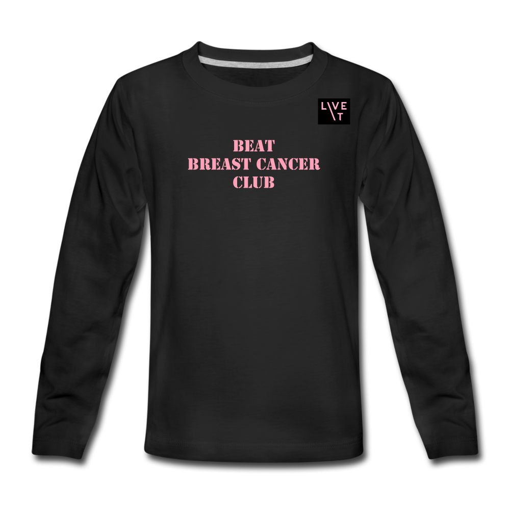 LIVE IT Kids Breast Cancer BEAT CLUB original Long Sleeve T-Shirt - black