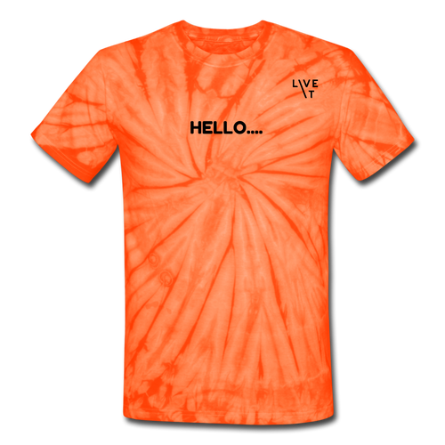 LIVE IT Unisex HELLO GOODBYE original Tie Dye T-Shirt - spider orange