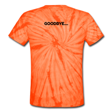 Load image into Gallery viewer, LIVE IT Unisex HELLO GOODBYE original Tie Dye T-Shirt - spider orange
