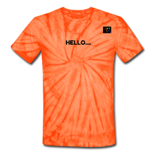 Load image into Gallery viewer, LIVE IT Pride Unisex HELLO GOODBYE original Tie Dye T-Shirt - spider orange
