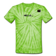 Load image into Gallery viewer, LIVE IT Pride Unisex HELLO GOODBYE original Tie Dye T-Shirt - spider lime green
