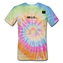 Load image into Gallery viewer, LIVE IT Pride Unisex HELLO GOODBYE original Tie Dye T-Shirt - rainbow
