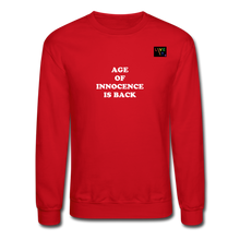 Load image into Gallery viewer, LIVE IT Pride Unisex AGE OF INNOCENCE IS BACK original Crewneck Sweatshirt - red
