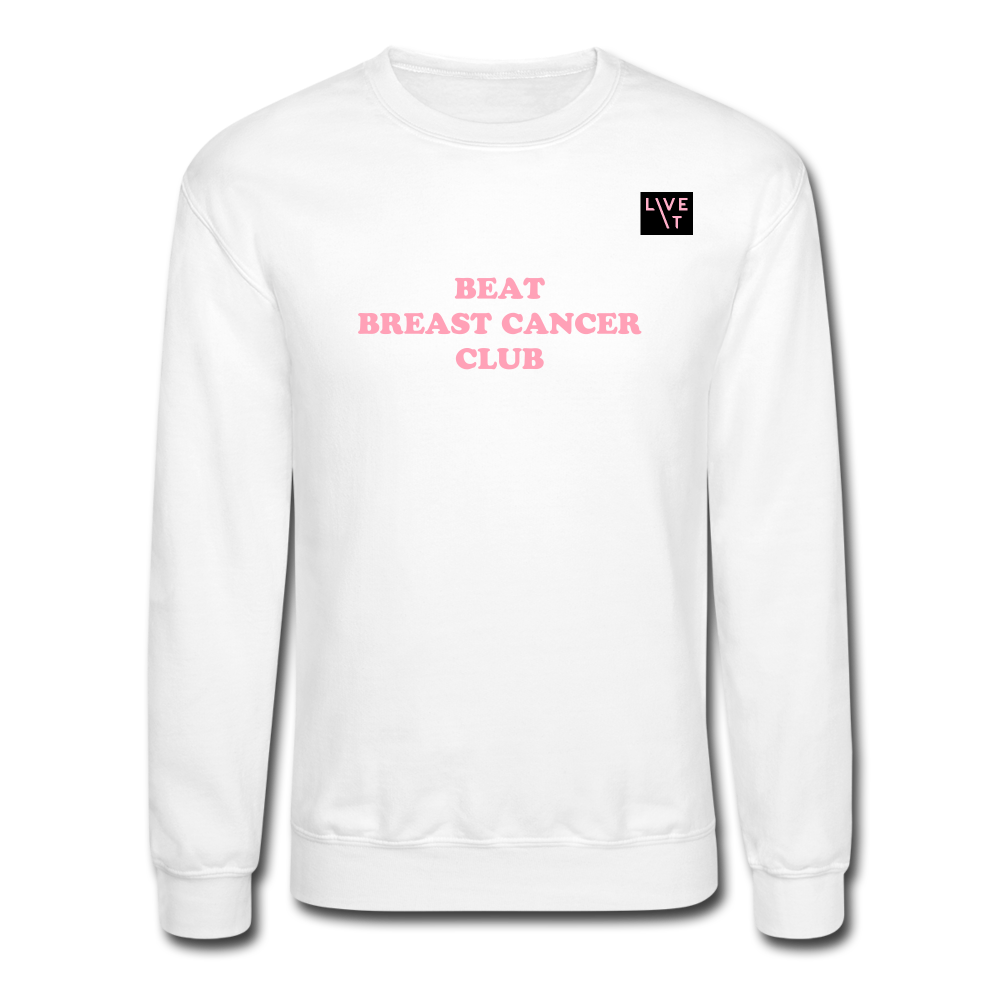 LIVE IT Breast Cancer Unisex BEAT CLUB original Crewneck Sweatshirt - white