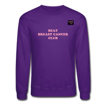 Load image into Gallery viewer, LIVE IT Breast Cancer Unisex BEAT CLUB original Crewneck Sweatshirt - purple
