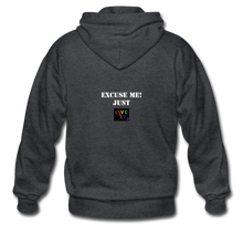 Load image into Gallery viewer, LIVE IT Pride Unisex EXCUSE ME JUST LIVE IT original ZIP Hoodie - deep heather
