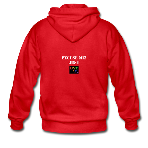 LIVE IT Pride Unisex EXCUSE ME JUST LIVE IT original ZIP Hoodie - red