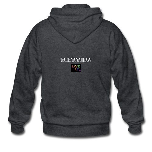 LIVE IT Pride Unisex GRATITUDE original ZIP Hoodie - deep heather