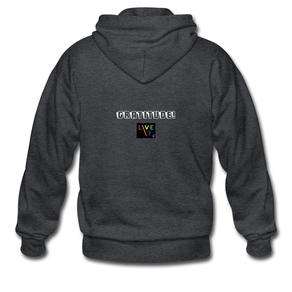 LIVE IT Pride Unisex GRATITUDE original ZIP Hoodie - deep heather