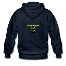 Load image into Gallery viewer, LIVE IT Aussie Unisex DOWN UNDER CLUB original ZIP Hoodie - navy
