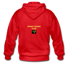 Load image into Gallery viewer, LIVE IT Aussie Unisex DOWN UNDER CLUB original ZIP Hoodie - red
