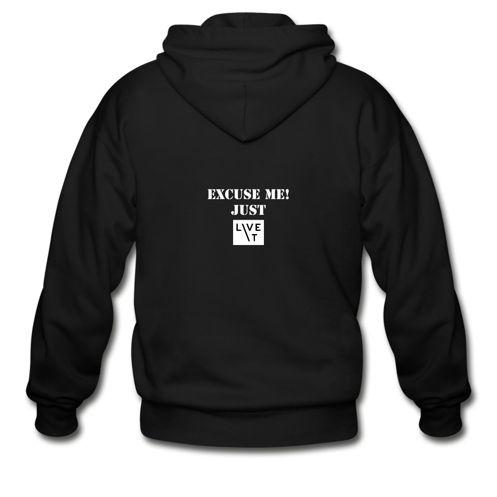 LIVE IT Unisex EXCUSE ME JUST LIVE IT original ZIP Hoodie - black