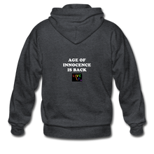 Load image into Gallery viewer, LIVE IT Pride Unisex AGE OF INNOCENCE IS BACK original ZIP Hoodie - deep heather
