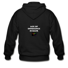 Load image into Gallery viewer, LIVE IT Pride Unisex AGE OF INNOCENCE IS BACK original ZIP Hoodie - black
