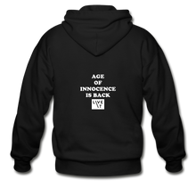 Load image into Gallery viewer, LIVE IT Unisex AGE OF INNOCENCE IS BACK original ZIP Hoodie - black
