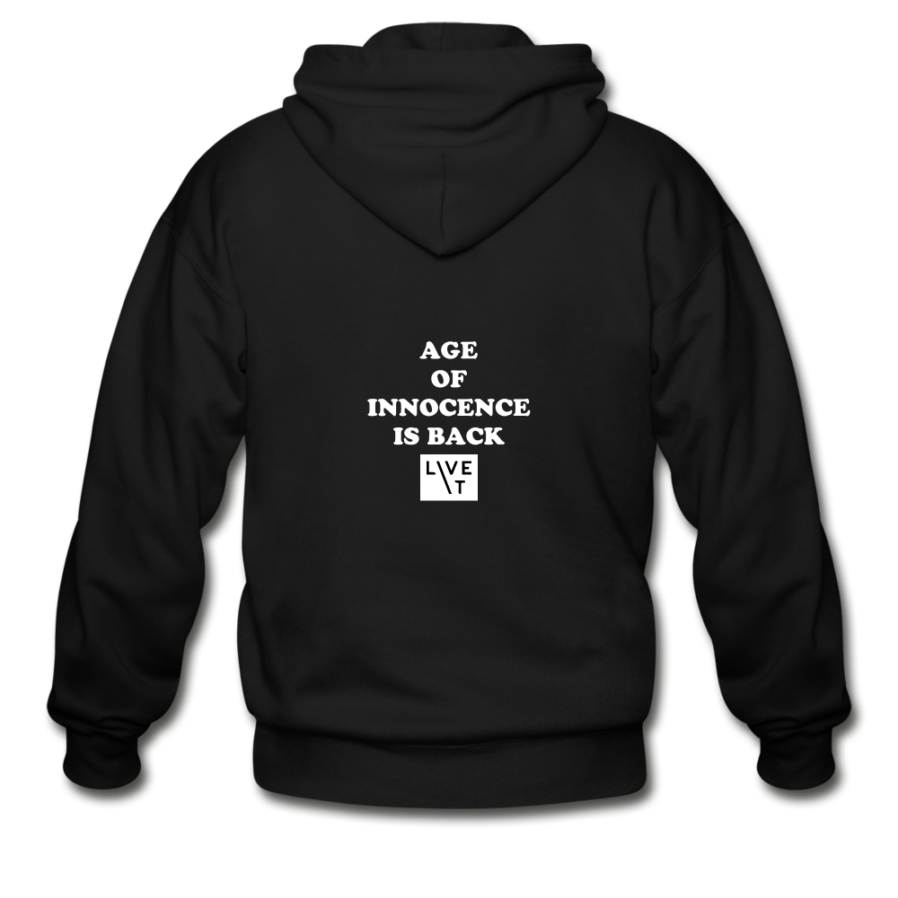 LIVE IT Unisex AGE OF INNOCENCE IS BACK original ZIP Hoodie - black