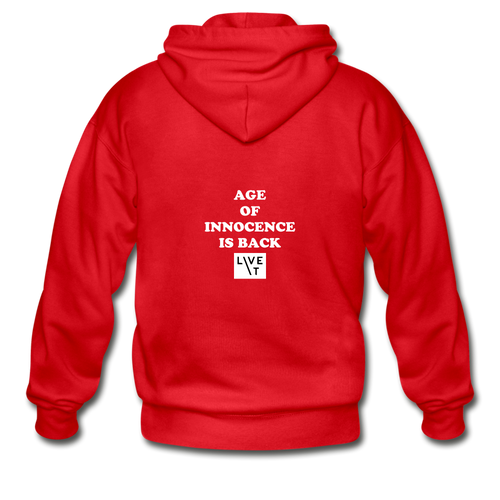 LIVE IT Unisex AGE OF INNOCENCE IS BACK original ZIP Hoodie - red