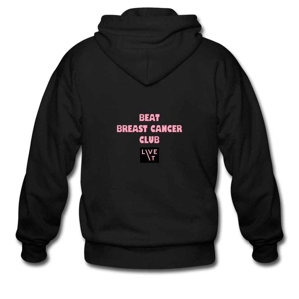 LIVE IT Breast Cancer Unisex BEAT CLUB original ZIP Hoodie - black