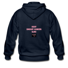 Load image into Gallery viewer, LIVE IT Breast Cancer Unisex BEAT CLUB original ZIP Hoodie - navy
