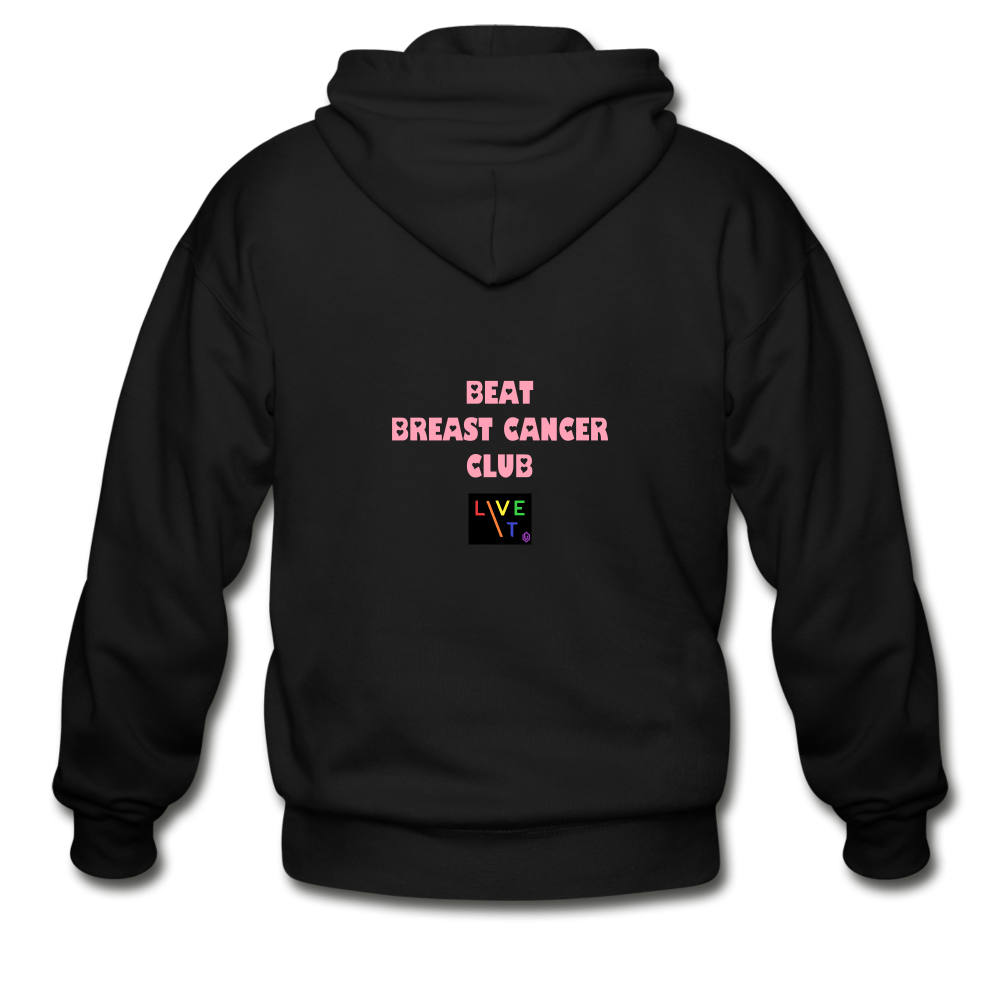 LIVE IT Pride Breast Cancer Unisex BEAT CLUB original ZIP Hoodie - black