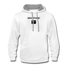 Load image into Gallery viewer, LIVE IT Pride Unisex GRATITUDE original Contrast Hoodie - white/gray
