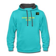 Load image into Gallery viewer, LIVE IT Aussie Unisex DOWN UNDER CLUB original Contrast Hoodie - scuba blue/asphalt
