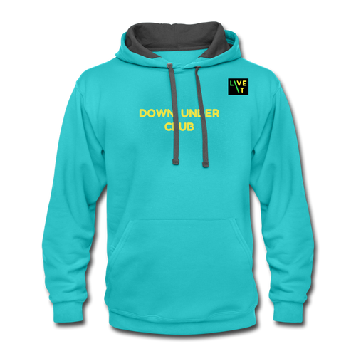 LIVE IT Aussie Unisex DOWN UNDER CLUB original Contrast Hoodie - scuba blue/asphalt