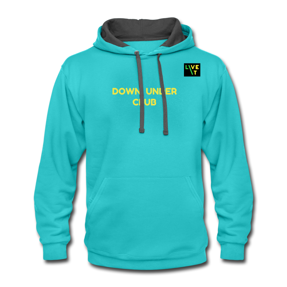 LIVE IT Aussie Unisex DOWN UNDER CLUB original Contrast Hoodie - scuba blue/asphalt