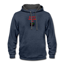 Load image into Gallery viewer, LIVE IT Pride Unisex DON&#39;T DREAM IT original Contrast Hoodie - indigo heather/asphalt
