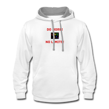 Load image into Gallery viewer, LIVE IT Pride Unisex DO MORE NO LIMTS original Contrast Hoodie - white/gray
