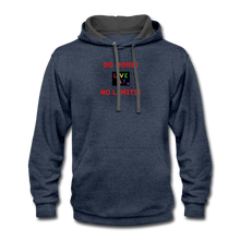 Load image into Gallery viewer, LIVE IT Pride Unisex DO MORE NO LIMTS original Contrast Hoodie - indigo heather/asphalt
