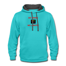 Load image into Gallery viewer, LIVE IT Pride Unisex DO MORE NO LIMTS original Contrast Hoodie - scuba blue/asphalt
