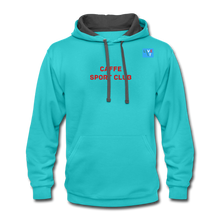 Load image into Gallery viewer, LIVE IT Italia Unisex CAFFE SPORT CLUB original Contrast Hoodie - scuba blue/asphalt
