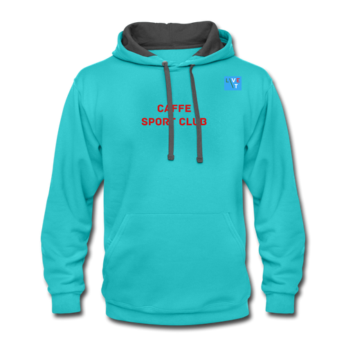 LIVE IT Italia Unisex CAFFE SPORT CLUB original Contrast Hoodie - scuba blue/asphalt