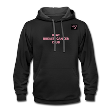 Load image into Gallery viewer, LIVE IT Breast Cancer Unisex BEAT CLUB original Contrast Hoodie - black/asphalt
