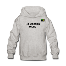 Load image into Gallery viewer, LIVE IT Kids Aussie NO WORRIES MATE original Hoodie - heather gray
